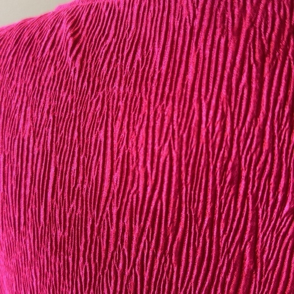 Morgan Taylor Long Sleeved Pink Faux Wrap Textured Pink Dress - Picture 7 of 13